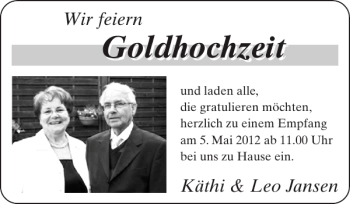 Glückwunschanzeige von Goldhochzeit  von Super Sonntag / Super Mittwoch