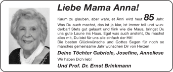 Glückwunschanzeige von Mama Anna von Super Sonntag / Super Mittwoch