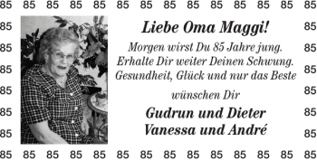Glückwunschanzeige von Oma Maggi von Super Sonntag / Super Mittwoch