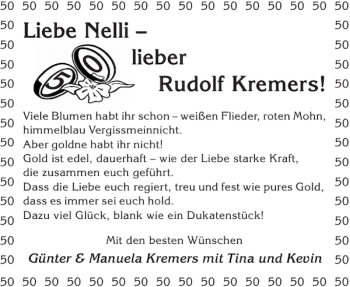 Glückwunschanzeige von   von Aachener Zeitung / Aachener Nachrichten