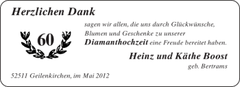 Glückwunschanzeige von   von Aachener Zeitung / Aachener Nachrichten