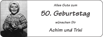 Glückwunschanzeige von Achim und Trixi von Aachener Zeitung / Aachener Nachrichten