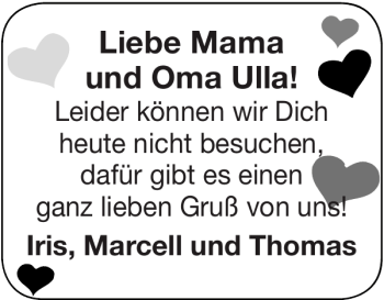 Glückwunschanzeige von Mama und Oma Ulla von Super Sonntag / Super Mittwoch