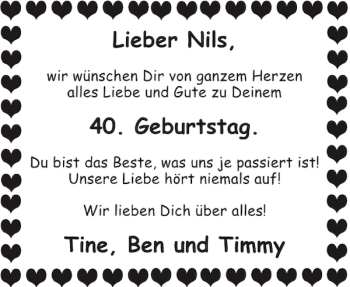 Glückwunschanzeige von Nils Tine Ben und Timmy von Aachener Zeitung / Aachener Nachrichten