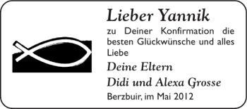 Glückwunschanzeige von Yannik  von Super Sonntag / Super Mittwoch