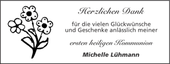 Glückwunschanzeige von ersten heiligen Kommunion von Super Sonntag / Super Mittwoch