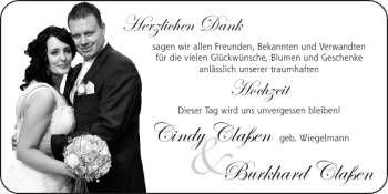 Glückwunschanzeige von Cindy Claßen Burkhard Claßen von Super Sonntag / Super Mittwoch