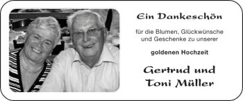 Glückwunschanzeige von Gertrud und Toni Müller von Super Sonntag / Super Mittwoch