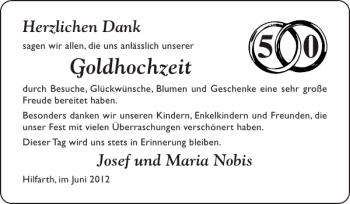 Glückwunschanzeige von Goldhochzeit  von Super Sonntag / Super Mittwoch