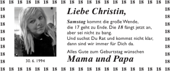 Glückwunschanzeige von Mama und Papa von Super Sonntag / Super Mittwoch