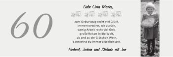 Glückwunschanzeige von Oma Maria von Aachener Zeitung / Aachener Nachrichten