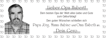 Glückwunschanzeige von Opa Hubert Gero von Aachener Zeitung / Aachener Nachrichten