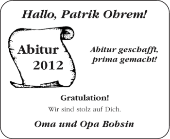 Glückwunschanzeige von Abitur  von Aachener Zeitung / Aachener Nachrichten