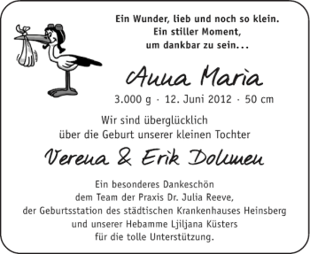 Glückwunschanzeige von Anna Maria von Aachener Zeitung / Aachener Nachrichten