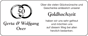 Glückwunschanzeige von Goldhochzeit  von Super Sonntag / Super Mittwoch