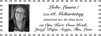 Glückwunschanzeige von Laura  von Aachener Zeitung / Aachener Nachrichten