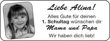 Glückwunschanzeige von Alina  von Super Sonntag / Super Mittwoch