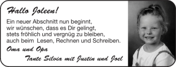 Glückwunschanzeige von Joleen  von Super Sonntag / Super Mittwoch
