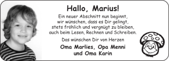 Glückwunschanzeige von Marius  von Aachener Zeitung / Aachener Nachrichten