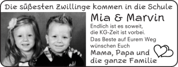 Glückwunschanzeige von Mia Marvin von Super Sonntag / Super Mittwoch
