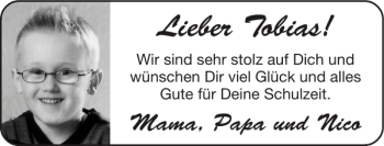 Glückwunschanzeige von Tobias  von Super Sonntag / Super Mittwoch
