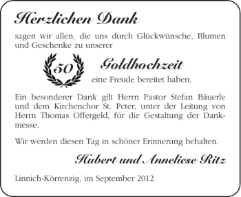 Glückwunschanzeige von   von Aachener Zeitung / Aachener Nachrichten
