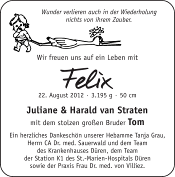 Glückwunschanzeige von Felix  von Super Sonntag / Super Mittwoch