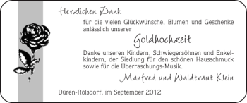 Glückwunschanzeige von Goldhochzeit  von Super Sonntag / Super Mittwoch