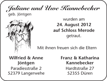 Glückwunschanzeige von Juliane und Uwe Kannebecker von Super Sonntag / Super Mittwoch