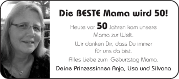 Glückwunschanzeige von Mama  von Super Sonntag / Super Mittwoch