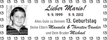 Glückwunschanzeige von Mario  von Super Sonntag / Super Mittwoch