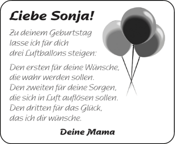 Glückwunschanzeige von Sonja  von Aachener Zeitung / Aachener Nachrichten