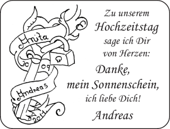 Glückwunschanzeige von Sonnenschein Andreas Hochzeitstag von Super Sonntag / Super Mittwoch