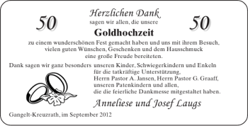Glückwunschanzeige von   von Aachener Zeitung / Aachener Nachrichten
