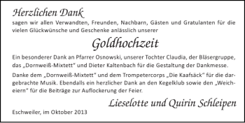 Glückwunschanzeige von Goldhochzeit  von Super Sonntag / Super Mittwoch