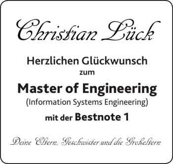 Glückwunschanzeige von ChristianLück  von Super Sonntag / Super Mittwoch
