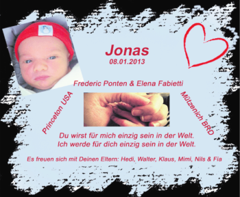 Glückwunschanzeige von Jonas  von Aachener Zeitung / Aachener Nachrichten