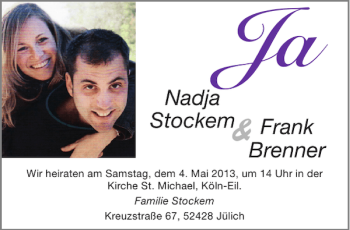 Glückwunschanzeige von Ja  von Aachener Zeitung / Aachener Nachrichten