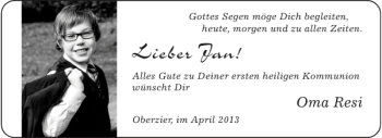 Glückwunschanzeige von Jan  von Aachener Zeitung / Aachener Nachrichten