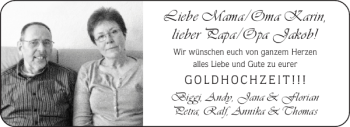 Glückwunschanzeige von Mama Oma Karin Papa Opa Jakob  von Aachener Zeitung / Aachener Nachrichten