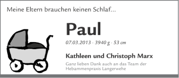 Glückwunschanzeige von Paul  von Aachener Zeitung / Aachener Nachrichten