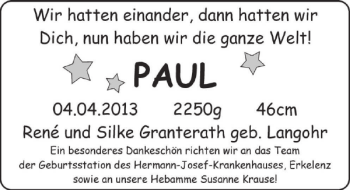 Glückwunschanzeige von paul  von Super Sonntag / Super Mittwoch