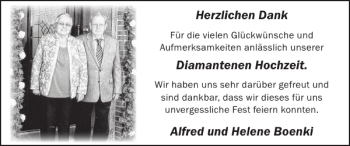 Glückwunschanzeige von Alfred und Helene Boenki von Super Sonntag / Super Mittwoch