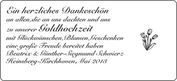 Glückwunschanzeige von Goldhochzeit  von Super Sonntag / Super Mittwoch