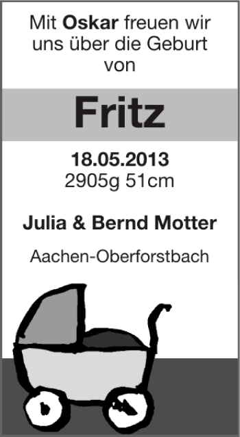 Glückwunschanzeige von Fritz  von Super Sonntag / Super Mittwoch