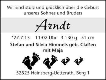 Glückwunschanzeige von Arndt  von Super Sonntag / Super Mittwoch