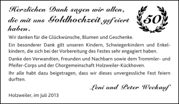 Glückwunschanzeige von Goldhochzeit  von Super Sonntag / Super Mittwoch
