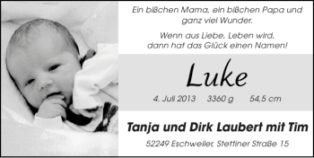 Glückwunschanzeige von Luke  von Super Sonntag / Super Mittwoch