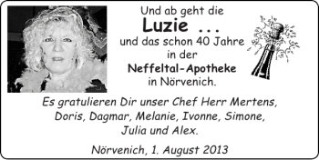 Glückwunschanzeige von Luzie  von Super Sonntag / Super Mittwoch