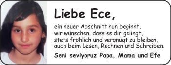 Glückwunschanzeige von Ece  von Super Sonntag / Super Mittwoch